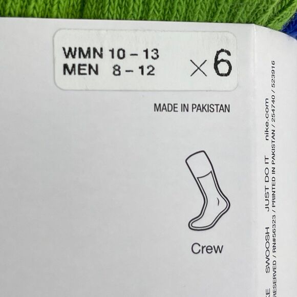 Nike Mens Everyday Performance Training PLUS Crew Socks 6 Pairs DRI-FIT SZ 8-12 - Picture 11 of 11